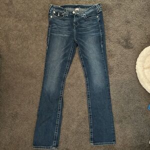 True Religion billie mid rise straight blue jeans 31 waist